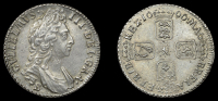 William III (1694-1702), Shilling, 1696b, first bust, small x in rex (ESC 1159 [1081]; S 3498). Ties behind head not...