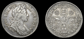 William III (1694-1702), Shilling, 1699, fifth bust, roses (ESC 1148 [1120]; S 3518). About very fine, very rare	...
