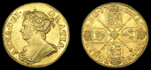Anne (1702-1714), Guinea, 1713, third bust (MCE 225; S 3574). Minor surface marks, otherwise extremely fine, reverse...