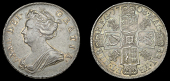 Anne (1702-1714), Halfcrown, 1708, plumes, edge septimo (ESC 1369 [578]; S 3606). Nearly extremely fine, toned	...