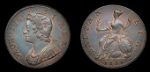 George II (1727-1760), Halfpenny, 1731 (BMC 840; S 3717). Extremely fine, some patchy original colour	 £150-£200