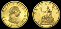 George III (1760-1820), Pre-1816 issues, Proof Penny, 1806 (late Soho), in gilt-copper, edge centre-grained,...