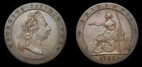George III (1760-1820), Pre-1816 issues, Restrike Pattern Halfpenny, 1795, by W.J. Taylor from dies by C.H....