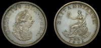 George III (1760-1820), Pre-1816 issues, Restrike Pattern Halfpenny, 1805, by W.J. Taylor, in bronzed copper,...