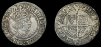 Henry VIII (1509-1547), Second coinage, Groat, York, mm. voided cross, bust D, omits tw by shield, cardinal’s hat...