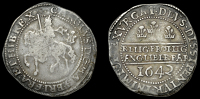 Charles I (1625-1649), Shrewsbury mint, Halfcrown, 1642, Aberystwyth horseman, Aberystwyth plume in field behind,...