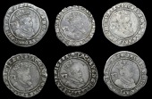 James I (1603-1625), Second coinage, Sixpences (6), all fourth bust, 1606, mm. rose, 2.84g/2h; 1607, mm. escallop,...