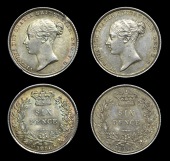Victoria (1837-1901), Sixpences (2), 1838, 1840 (ESC 3168, 3173 [1682, 1686]; S 3908) [2]. Extremely fine or better	...