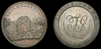 Hampshire, Netley, Skidmore’s Penny, 1797, ruins of Netley Abbey, rev. Thomas Gorton’s cypher, edge i promise to...