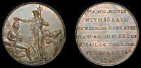 Hampshire, Portsmouth, Thomas Sharp, Halfpenny, 1797, Neptune crowning Sir John Jervis with a wreath, rev. legend in...