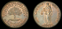 Herefordshire, Hereford, Charles Honiatt, Halfpenny, 1794, apple-tree, rev. Justice standing, edge plain, 11.26g/6h...