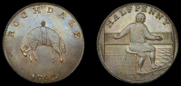 Lancashire, Liverpool, Thomas Clarke, Halfpenny, 1791, 12.53g/6h (DH 66); Manchester, John Fielding, Halfpence (3),...