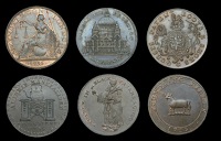 London, Bishopsgate, Meymott & Son, Halfpenny, 1795, 11.01g/12h (DH 378), Schooling & Son, Halfpenny, 1795,...