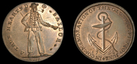 London, Spence’s mule Halfpence (3), pig, rev. noted advocates, 9.18g/6h (DH 842); man in prison gnawing bone,...
