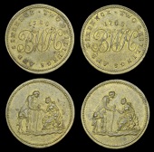 Warwickshire, Birmingham, Workhouse, Gimblett’s Two Shillings and Sixpence, 1788 (2), both in brass, seated female...
