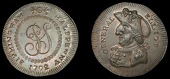 Warwickshire, Birmingham, Skidmore’s mule Halfpenny, ps cypher, rev. bust of General Elliot left, edge plain,...