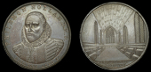 Warwickshire, Coventry, Edmund Percy, Penny, bust of Philemon Holland three-quarters left in ruff, rev. interior of...