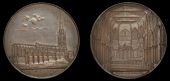Warwickshire, Coventry, Kempson’s Penny or medal, elevation of St Michael’s Church, rev. interior of the...