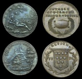 Worcestershire, Dudley, Spence’s mule Halfpenny, distant view of Dudley Castle, rev. shepherd, 10.11g/6h (DH 7);...