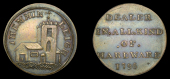 Worcestershire, Leigh, J. Hemmin, Farthing, 1796, view of St Mary’s Church, rev. dealer in all kind of hardware,...
