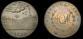 Yorkshire, Bedale, James Metcalf, Skidmore’s Halfpenny, 1792, view of a street, rev. jom cypher, edge grained,...
