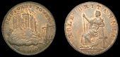 Yorkshire, York, Lutwyche’s mule Halfpenny, Clifford’s Tower, rev. Britannia, edge fear god and honour the king,...
