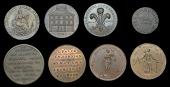 Co Dublin, Dublin, William Binns, Halfpenny, 1802, 9.08g/6h (DH 350); John Brewer, Halfpenny, 11.46g/7h (DH 28a);...