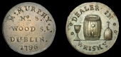 Co Dublin, Dublin, M. Murphy, Farthing, from the same obv. die as previous, rev. cask, bottle and glass, dealer in...