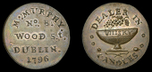 Co Dublin, Dublin, M. Murphy, Farthing, 1796, from the same obv. die as previous, rev. bowl inscribed whisky, dealer...