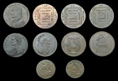 Unlocalised issues, Kempson’s Erskine and Gibbs Halfpenny, 9.87g/12h (DH Middlesex 1012); Kempson’s Sir Isaac...