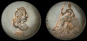 Unlocalised issues, Skidmore’s Penny for the Centenary of the Revolution [using the rev. die by C. James], bust of...