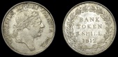 Bank of England, Three Shillings (2), 1811, 26 acorns, 14.74g/12h (ESC 2065 [408]; S 3769); 1812 type 2, 14.76g/12h...