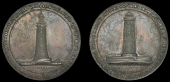 Devon, County series, William Upcott, Twopence, 1801, view of Eddystone lighthouse, rev. view of Spurn Point...