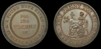 Somerset, Wiveliscombe, William Temlett & Joseph Clarke, Twopence, legend around for 120 tokens, etc, rev. female...