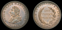 Worcestershire, Dudley, Richard Wallis [of Birmingham], Thomas and Isaac Badger, Penny, 1811, 19.75g/12h (W 725),...