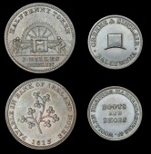Co Antrim, Ballymena, Greene & Sinclair, Farthing, 3.60g/12h (W 5350); Co DUBLIN, Dublin, James Hilles, Halfpenny,...