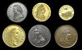 Centenary of the Revolution, 1788, a brass medalet by J. Davies, bust right, rev. novr. 4th 1788 in wreath, 25mm,...