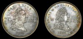 Centenary of the Revolution, 1788, a silver medal by C. James, bust of George III right, rev. bust of William III...