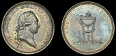 George III, Restored to Health, 1789, a silver medal by J.-P. Droz, bust right, rev. snake entwined around tripod,...