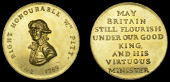 William Pitt, 1789, a gilt-copper medal, unsigned, small bust left, rev. may britain still flourish, etc, 34mm,...