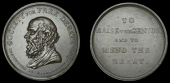 Society for Free Debate, Birmingham, 1789, a copper medal by T. Wyon Sr, bust of Demosthenes left, rev. to raise the...