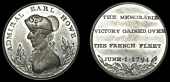 Victory of 1 June 1794, white metal medals (2), by W. Mossop, bust of Earl Howe left, rev. legend, 34mm, 13.59g/12h...