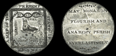 ‘Map of France’, c. 1795, a white metal medal, unsigned, foot and slogans in quadrilateral, rev. legend, comma...