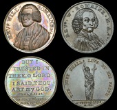 Death of Revd. William Romaine, 1795, copper medals (2), by J. Milton, draped bust three-quarters right in...