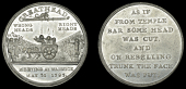 The Greatheed Petition to Dismiss the King’s Ministers, Warwick, 1797, a white metal medal, unsigned, three men in...