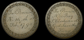 LONDON, Clerkenwell, a Halfpenny-sized copper blank, engraved (Jas. Brown, Æ 14, the 18 Feby. 1790), rev. (Jas....