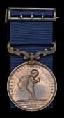 Royal Humane Society, small bronze medal (unsuccessful) (Henry May. 25th July 1897.) with integral bronze riband...