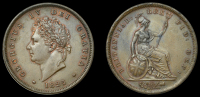 George IV (1820-1830), Penny, 1825 (BMC 1420; S 3823). Extremely fine with a little original colour	 £200-£240