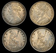 Victoria (1837-1901), Pennies (2), both 1863, dies Jg, normal 3 (Gouby A; F 42; BMC 1655; S 3954) [2]. Extremely...