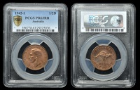 Australia, George VI, Proof Halfpenny, 1942i, 12h (KM. 41). Virtually mint state with some brilliance, extremely...
